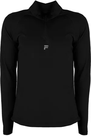 Fila Homme, Tops, Noir, Taille: S Polo Ajusté pour Homme avec Fermeture Éclair et Cordons Réglables