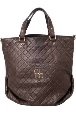 Carolina Herrera Femme, Pre-owned, Brun, Taille: ONE Size Pre-owned Cuir cabas
