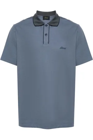 BRIONI Homme, Tops, Bleu, Taille: M Polo avec logo brodé