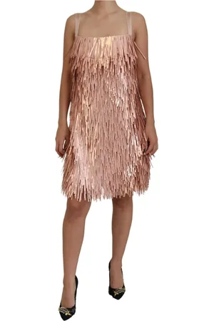 Dolce & Gabbana Femme, Robes, Rose, Taille: 36 FR Robe A-Line Rose avec Fil de Tinsel