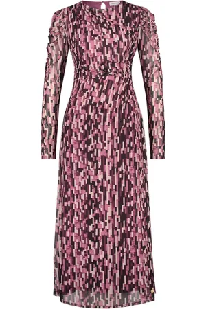 Fabienne Chapot Femme, Robes, Rose, Taille: 38 FR Robe Midi à Manches Plissées