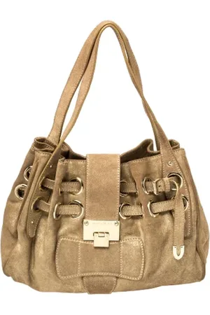 Jimmy Choo Femme, Pre-owned, Jaune, Taille: ONE Size Pre-owned Daim sacs-main