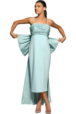MOSKADA Femme, Robes, Bleu, Taille: 44 FR Robe Midi Bleue avec Détail Drapé