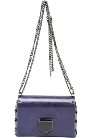 Jimmy Choo Femme, Pre-owned, Bleu, Taille: ONE Size Pre-owned Cuir sacs-ports-paule