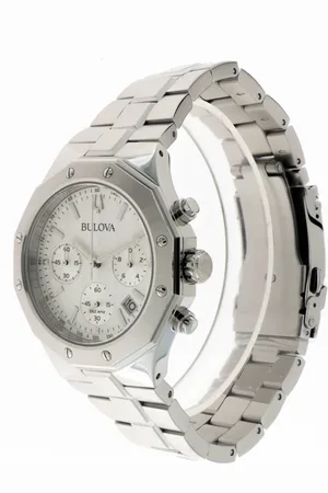 BULOVA Femme, Accessoires, Gris, Taille: ONE Size Octagon Chronographe Montre en Acier