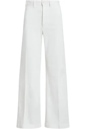 Ralph Lauren Femme, Pantalons, Blanc, Taille: 38 FR Pantalon Large d`Inspiration Nautique
