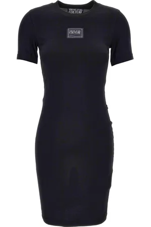 VERSACE Femme, Robes, Noir, Taille: 36 FR Robe Jersey Stretch Slim Fit