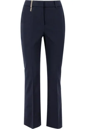 PESERICO SIGN Femme, Pantalons, Bleu, Taille: 44 FR Wide Pantalons