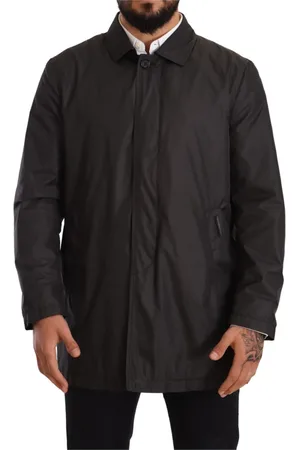 Dolce & Gabbana Homme, Vestes, Noir, Taille: S Manteau Trench Coat Homme en Polyester Noir