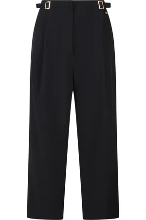 HERNO Femme, Pantalons, Noir, Taille: 38 FR Pantalon Large Taille Haute