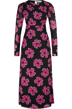 Fabienne Chapot Femme, Robes, Multicolore, Taille: 38 FR Robe Midi à Manches Plissées