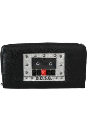 Dolce & Gabbana Homme, Accessoires, Noir, Taille: ONE Size Portefeuille en Cuir Noir avec Fermeture Éclair pour Homme