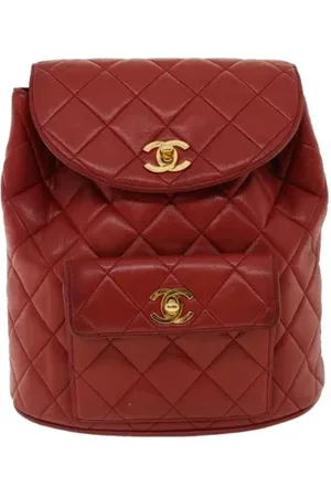 CHANEL Femme, Pre-owned, Rouge, Taille: ONE Size Pre-owned Cuir sacs-dos