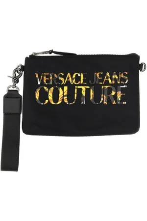VERSACE Homme, Sacs, Noir, Taille: ONE Size Pochette Noire avec Logo pour Homme de VerPochettee Jeans Couture