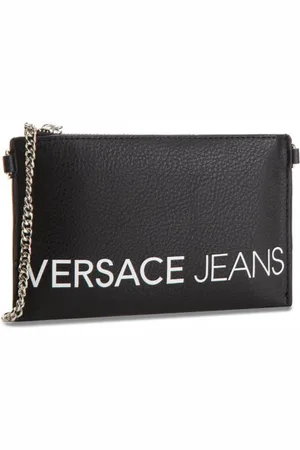 VERSACE Femme, Sacs, Noir, Taille: ONE Size Pochette VerPochettee Jeans noire et blanche