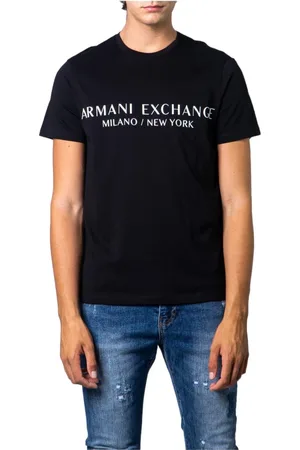 Armani Exchange Homme, Tops, Noir, Taille: S T-shirt Imprimé Noir