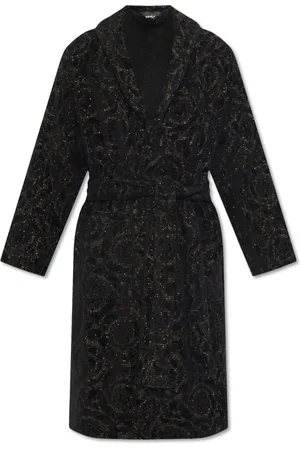 VERSACE Homme, Vêtements de nuit et de détente, Noir, Taille: XL Peignoir avec motif Barocco