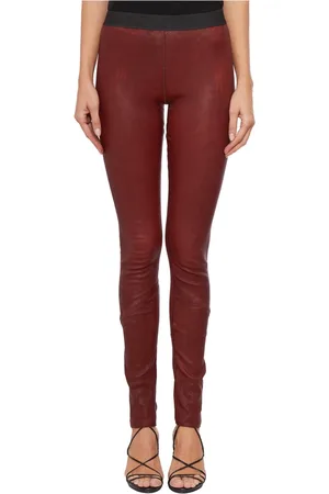 ISAAC SELLAM EXPERIENCE Femme, Pantalons, Rouge, Taille: 36 FR Leggings en cuir