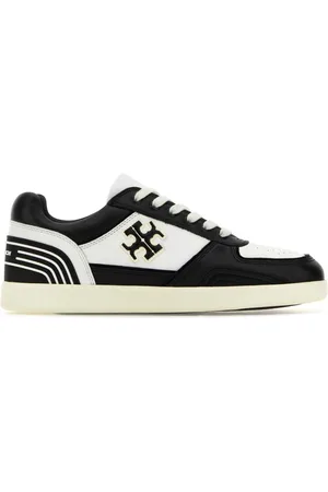 Tory Burch Femme, Chaussures, Noir, Taille: 36 EU Baskets Clover Court en cuir