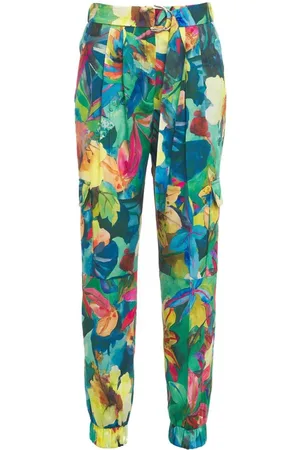 Liu Jo Femme, Pantalons, Multicolore, Taille: 40 FR Pantalon Cargo à Imprimé Floral