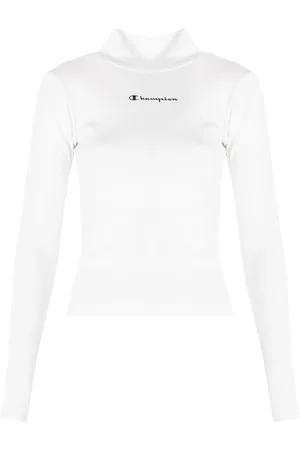 Champion Femme, Pulls, Blanc, Taille: 38 FR Pull Col Roulé Style Minimaliste