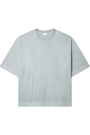 DRIES VAN NOTEN Homme, Tops, Gris, Taille: M T-shirt Gris en Coton avec Coupe Oversize