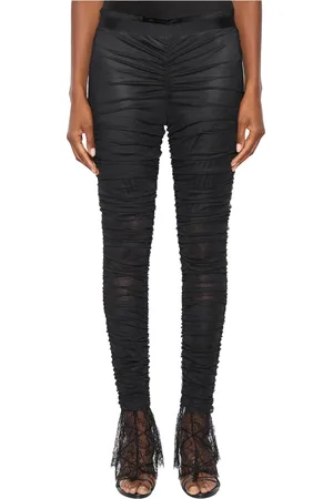 AC9 Femme, Pantalons, Noir, Taille: 38 FR Leggings en Tulle et Dentelle