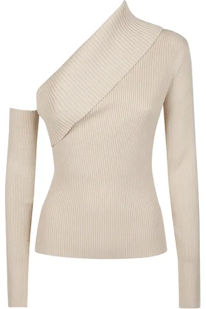 FEDERICA TOSI Femme, Tops, , Taille: 38 FR Pull Asymétrique Crème