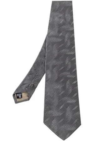 Emporio Armani Homme, Pre-owned, Gris, Taille: ONE Size Pre-owned Soie accessoires-de-bureau