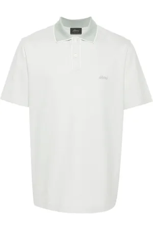 BRIONI Homme, Tops, Vert, Taille: M Polo Vert avec Logo Brodé