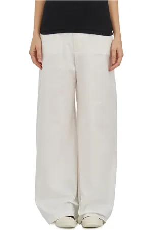 THOM KROM Femme, Pantalons, Blanc, Taille: 36 FR Pantalon Large en Coton