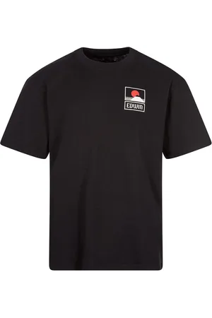 Edwin Homme, Tops, Noir, Taille: S T-shirt graphique Sunset On Mt Fuji