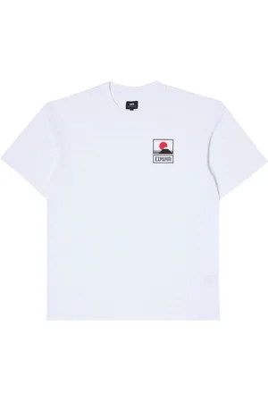 Edwin Homme, Tops, Blanc, Taille: M T-shirt graphique Sunset On Mt Fuji