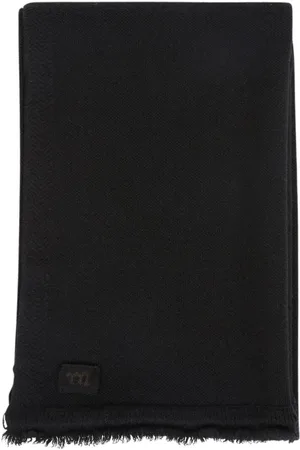 Meta Campania Collective Homme, Accessoires, Noir, Taille: ONE Size Écharpe en Cachemire avec Logo Patch