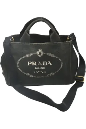 Prada Femme, Pre-owned, Noir, Taille: ONE Size Pre-owned Denim cabas