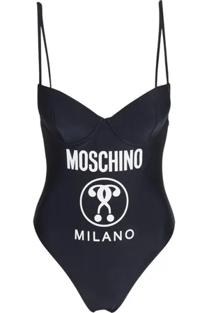 Moschino Femme, Maillots de bain, Noir, Taille: 42 FR Maillot de bain avec logo imprimé et bonnets push up