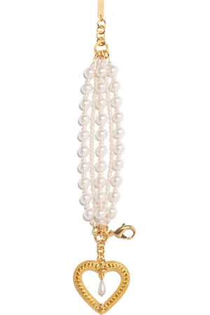 Moschino Femme, Accessoires, Blanc, Taille: ONE Size Bracelet Logo Simple avec Fermeture Crochet et Œillet