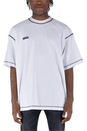 Vetements Homme, Tops, Blanc, Taille: S T-Shirt Logo Brodé Inside-Out