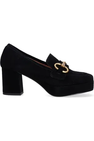 Bibi Lou Femme, Chaussures, Noir, Taille: 36 EU Mocassin femme en daim avec pince métallique décorative