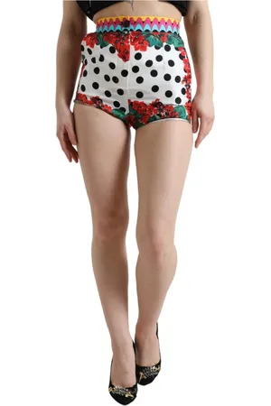 Dolce & Gabbana Femme, Shorts, Multicolore, Taille: 40 FR Shorts en Soie à Fleurs à Pois