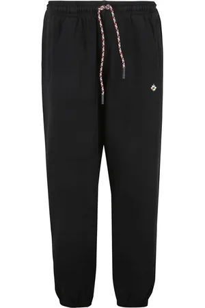 MARCELO BURLON Homme, Pantalons, Noir, Taille: L Pantalons en Coton Noir avec Détail Logo