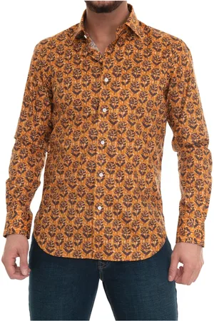 Carrel Homme, Chemises, Jaune, Taille: XL Chemise Casual Col Italien