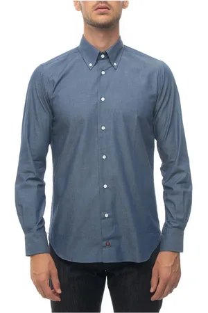 Carrel Homme, Chemises, Bleu, Taille: M Chemise Casual en Denim à Boutons