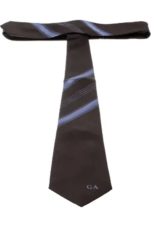 Emporio Armani Homme, Pre-owned, Brun, Taille: ONE Size Pre-owned Soie accessoires-de-bureau