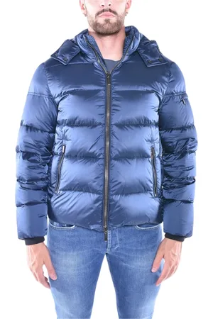 MOORER Homme, Vestes, Bleu, Taille: S Bomber Matelé en Plumes
