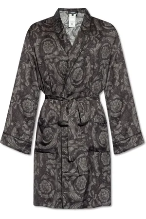 VERSACE Homme, Vêtements de nuit et de détente, Gris, Taille: XL Peignoir avec motif Barocco