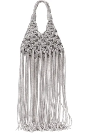 Hibourama Femme, Sacs, Gris, Taille: ONE Size Mini Sac à Franges en Cristal