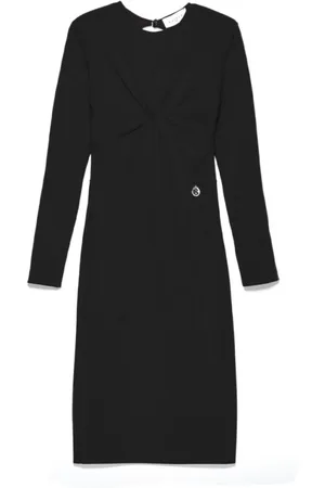 GAËLLE Femme, Robes, Noir, Taille: 38 FR Robe en Crêpe avec Bretelles Croisées et Drapeauoir