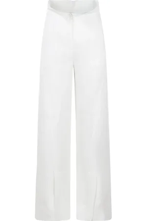 Alberta Ferretti Femme, Pantalons, Blanc, Taille: 38 FR Wide Pantalons