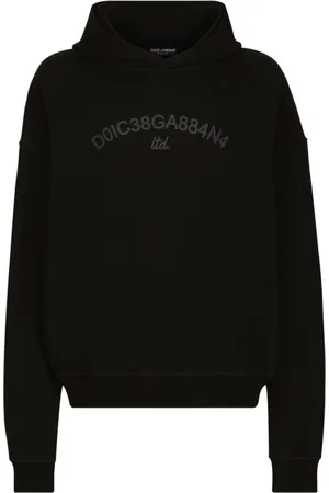 Dolce & Gabbana Homme, Sweatshirts et sweats à capuche, Noir, Taille: XS Pull à Capuche en Coton Noir Classique